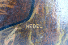 将图片加载到图库查看器，Aurel Nedel, Jeune fille à la fleur, Huile sur panneau isorel, encadrée, Roumanie, vers 1960
