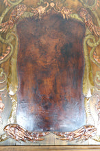 Charger l&#39;image dans la galerie, Important Panneau , Fable de la Fontaine: Le Corbeau et le Renard, Cuir Repoussé et Dinanderie, Art Nouveau, Circa 1890
