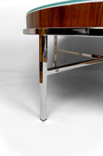 Charger l&#39;image dans la galerie, Table Basse Moderniste, Chrome &amp; Bois Exotique, Italie, Circa 1960-1970
