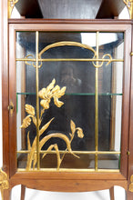 Lade das Bild in den Galerie-Viewer, Vitrine Art Nouveau, Bronzes dorés sur un thème floral, France, vers 1900
