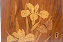 Lade das Bild in den Galerie-Viewer, Armoire murale Art Nouveau en bois marqueté d&#39;iris et de papillons, France, XXe
