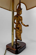 将图片加载到图库查看器，Paire de Lampes Sculpturales en Bronze Doré représentant des Danseuses, Thaïlande, XXe
