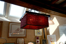 Charger l&#39;image dans la galerie, Important Lustre en Perles de Verre Rouge, Murano, Italie, Brutalisme, Circa 1970

