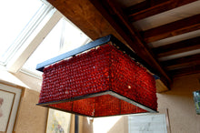 Charger l&#39;image dans la galerie, Important Lustre en Perles de Verre Rouge, Murano, Italie, Brutalisme, Circa 1970
