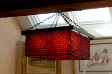 Charger l&#39;image dans la galerie, Important Lustre en Perles de Verre Rouge, Murano, Italie, Brutalisme, Circa 1970
