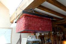 Charger l&#39;image dans la galerie, Important Lustre en Perles de Verre Rouge, Murano, Italie, Brutalisme, Circa 1970

