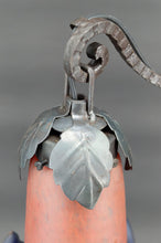 将图片加载到图库查看器，Lampe bicéphale en fer forgé par Muller, Art Deco, France, Circa 1920
