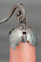 Загрузить изображение в средство просмотра галереи, Lampe bicéphale en fer forgé par Muller, Art Deco, France, Circa 1920
