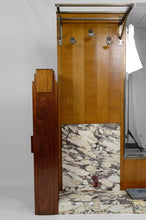 Charger l&#39;image dans la galerie, Important vestiaire Art Déco en chêne, marbre et acajou, circa 1925
