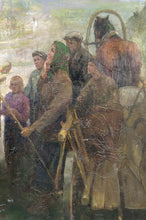 Cargar imagen en el visor de la galería, Importante peinture de propagande Soviétique, &quot;Soldats et Paysans&quot;, URSS, 1983
