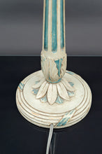 Загрузить изображение в средство просмотра галереи, Lampe en bois Art Déco peinte en blanc et bleu patiné, France, Circa 1920
