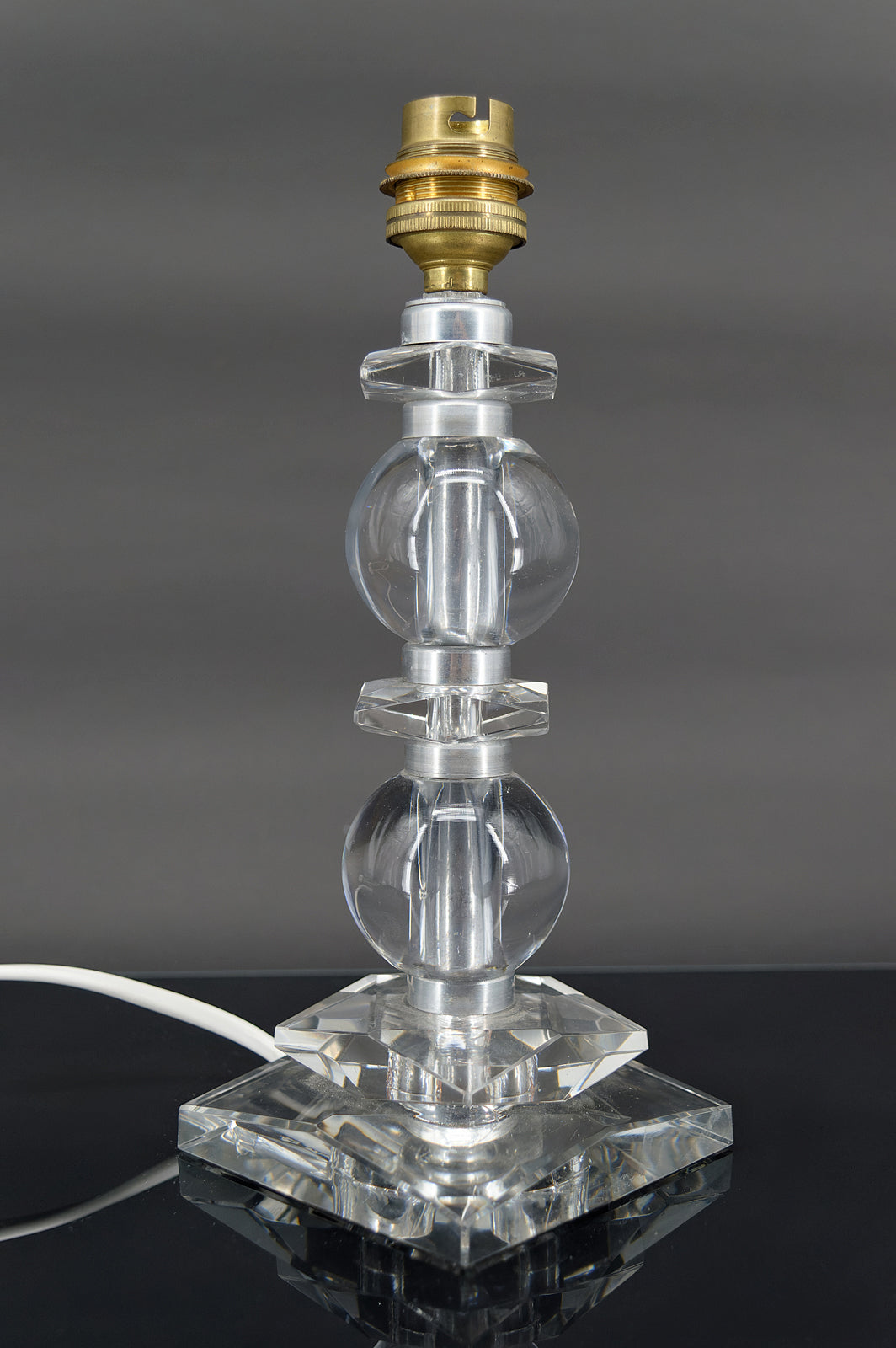 Lampe en cristal Art Déco, attribuée à Jacques Adnet pour Bacarrat, France, Circa 1940