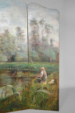 Load image into Gallery viewer, Paravent peint post-impressionniste par Charles Frechon, France, 1894
