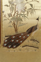 Lade das Bild in den Galerie-Viewer, Paravent japonisant Louis XV, &quot;Aux oiseaux&quot;, France, Circa 1880
