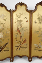 Загрузить изображение в средство просмотра галереи, Paravent japonisant Louis XV, &quot;Aux oiseaux&quot;, France, Circa 1880

