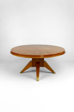 将图片加载到图库查看器，Table basse ronde Art Déco en érable, France, vers 1940
