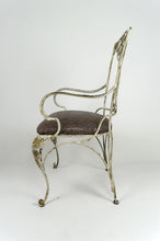 Lade das Bild in den Galerie-Viewer, 6 fauteuils Art Déco en fer forgé patiné, France, vers 1950
