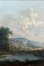 Load image into Gallery viewer, Peinture Italienne du XIXe, scène lacustre

