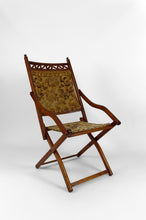Charger l&#39;image dans la galerie, Chaise pliante &quot;safari&quot; victorienne, Royaume-Uni, Arts &amp; Crafts, circa 1880

