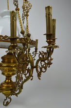 Load image into Gallery viewer, Lustre Napoléon III aux chimères en bronze et laiton
