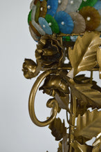 Загрузить изображение в средство просмотра галереи, Lampadaire doré en fer forgé et perles de verre
