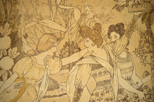 Load image into Gallery viewer, Paire de tapisseries Art Nouveau &quot;La Fête du Printemps&quot; par Eugène Grasset, 1900
