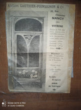 Cargar imagen en el visor de la galería, Vitrine Art Nouveau par Gauthier-Poinsignon en acajou sculpté et marqueté, vers 1910
