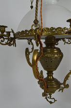 Cargar imagen en el visor de la galería, Lustre monte-baisse Napoléon III en bronze et laiton
