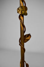 Charger l&#39;image dans la galerie, Lampadaire pique-cierge en fer forgé doré, France, circa 1940

