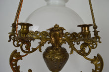 Cargar imagen en el visor de la galería, Lustre monte-baisse Napoléon III en bronze et laiton
