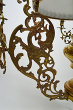 Cargar imagen en el visor de la galería, Lustre Napoléon III aux chimères en bronze et laiton

