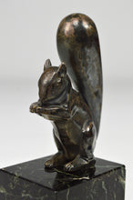 Load image into Gallery viewer, Serres livres écureuils Art Deco en bronze argenté, par Marcel Guillemard
