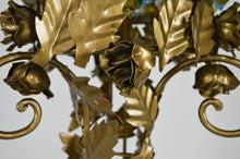Load image into Gallery viewer, Lampadaire doré en fer forgé et perles de verre
