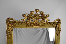将图片加载到图库查看器，Miroir de Cheminée Art Nouveau Doré, circa 1890
