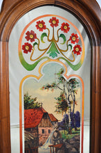 Lade das Bild in den Galerie-Viewer, Miroir Art Nouveau à scène peinte bucolique, circa 1900
