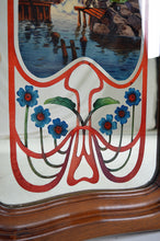 Загрузить изображение в средство просмотра галереи, Miroir Art Nouveau à scène peinte bucolique, circa 1900
