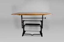 Загрузить изображение в средство просмотра галереи, Table d&#39;architecte industrielle ajustable en fonte, circa 1900
