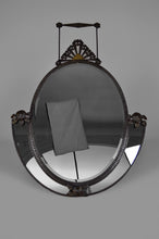 Load image into Gallery viewer, Grand miroir ovale Art Déco en fer forgé, vers 1925
