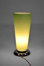 Load image into Gallery viewer, Lampe Art Deco en chrome et verre céladon, France, circa 1930
