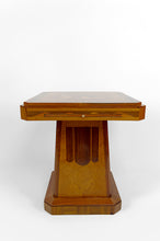 将图片加载到图库查看器，Table de jeu Art Déco en bois marqueté, circa 1925
