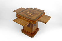 Charger l&#39;image dans la galerie, Table de jeu Art Déco en bois marqueté, circa 1925
