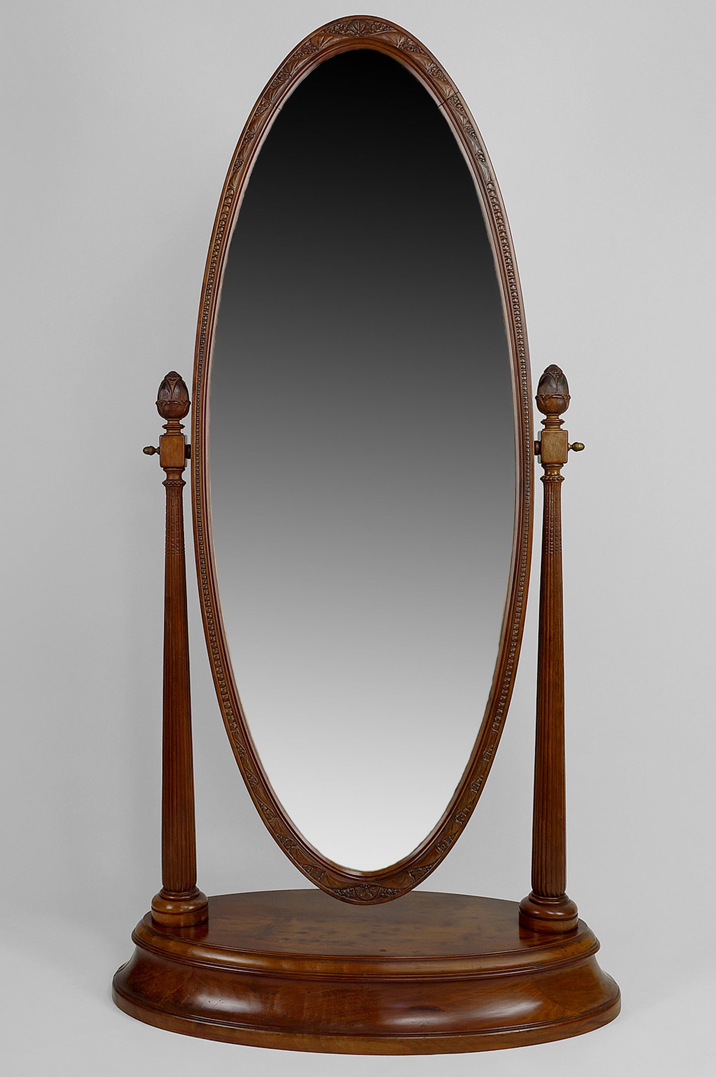 Miroir psyché Art Déco en acajou par Georges De Bardyère, France, 1923