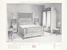 Cargar imagen en el visor de la galería, Chambre Art Nouveau par Mathieu Gallerey en acajou, modèle aux Clématites
