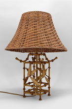 Charger l&#39;image dans la galerie, Lampe japonisante imitation bambou, circa 1970
