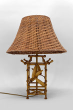 Cargar imagen en el visor de la galería, Lampe japonisante imitation bambou, circa 1970
