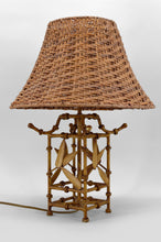 Charger l&#39;image dans la galerie, Lampe japonisante imitation bambou, circa 1970
