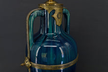 Load image into Gallery viewer, Lampe-Vase en céramique bleue Art Nouveau attribué à Paul Milet, circa 1900
