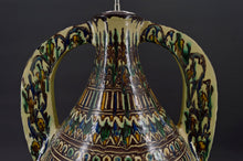 Cargar imagen en el visor de la galería, Important vase en céramique monté en lampe, Par El-Kharraz, Nabeul, Tunisie, début XXe
