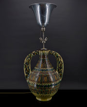 Charger l&#39;image dans la galerie, Important vase en céramique monté en lampe, Par El-Kharraz, Nabeul, Tunisie, début XXe
