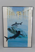 Lade das Bild in den Galerie-Viewer, Lithographie surréaliste &quot;Les Requins&quot; par Alain Mirgalet, France, circa 1990
